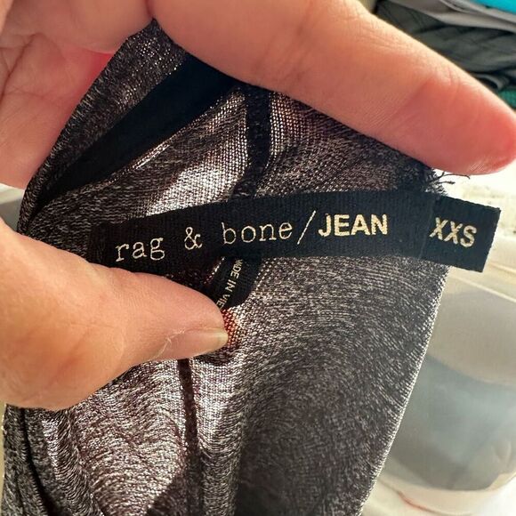 Rag & Bone‎ Grey Marled Short Sleeve Lightweight Shirt Rayon Knit Stretch sz XXS - Picture 4 of 7